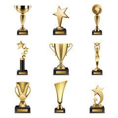 trophy awards realistic set