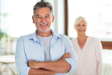 Senior couple at home
