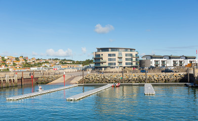 Wall Mural - West Bay harbour Dorset uk on a beautiful day with blue sky in summer