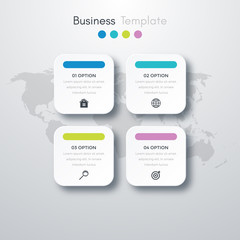 Wall Mural - vector illustration of four square infographics