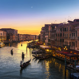 Fototapeta Big Ben - Grand Canal view from Rialto Bridge at sunset, Venice, Italy