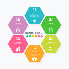 Wall Mural - Vector illustration infographics six options.