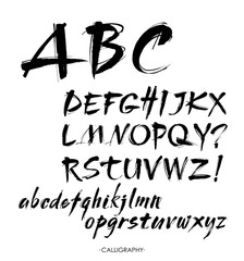 Wall Mural - vector acrylic brush style hand drawn alphabet font