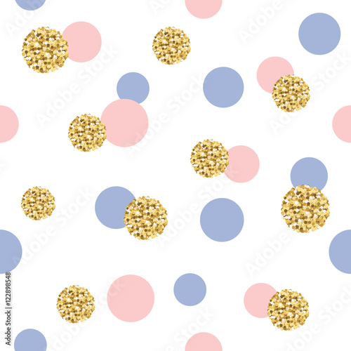Glitter Confetti Polka Dot Seamless Pattern Background Pattern Golden Pink And Blue Trendy Colors For Birthday And Scrapbook Design Stock Vector Adobe Stock glitter confetti polka dot seamless