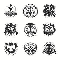 Wall Mural - University And College Logos Emblem Set