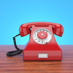 3D rendering old red phone