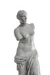 gypsum plaster sculpture of Venus on a white background