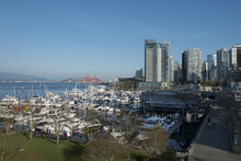 Boats At Marina, Coal Harbour, Vancouver, British Columbia, Cana
