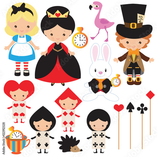 Fotomural Alice in Wonderland cartoon vector illustration