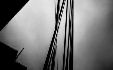 windows of business building in Hong Kong with B&W color