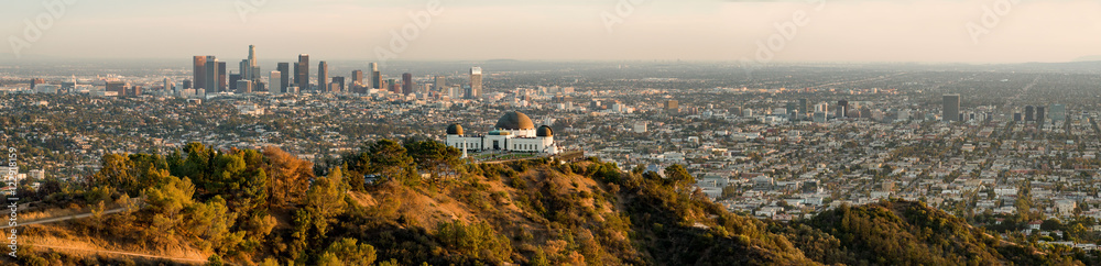 Los Angeles panorama - obrazy, fototapety, plakaty 