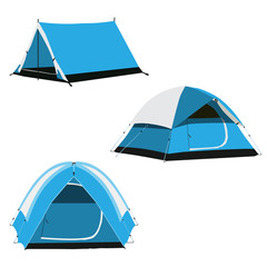 Three blue tent