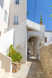 Fototapeta Na drzwi - Traditional narrow street in Chora town, Naxos Island, Cyclades,