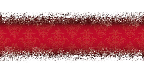 Wall Mural - Double Snow Banner Wood Ornaments