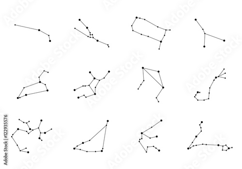 Fotografía zodiac constellation icons. vector illustration