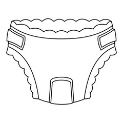 Poster - Baby diaper icon in outline style on a white background vector illustration