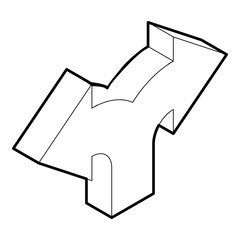 Poster - Two way direction arrow icon in outline style on a white background vector illustration