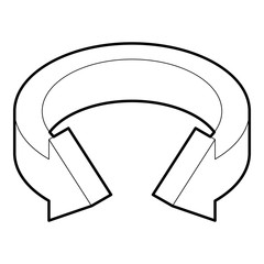 Poster - Arrow circle icon in outline style on a white background vector illustration