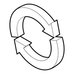 Poster - Refresh icon in outline style on a white background vector illustration