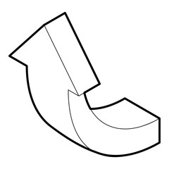 Poster - Up arrow icon in outline style on a white background vector illustration
