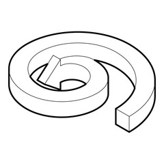 Poster - Spiral arrow icon in outline style on a white background vector illustration