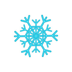 Poster - Snowflake icon in cartoon style isolated on white background vector illustration