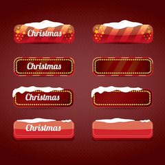 Wall Mural - Christmas web buttons set. winter web buttons