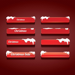 christmas web buttons set. winter web buttons