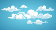 Blue sky and white clouds vector illustration