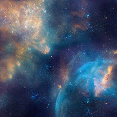 Wall Mural - galaxy illustration, space background with stars, nebula, cosmos clouds