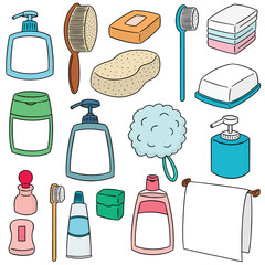 Wall Mural - vector set of bathroom accessories