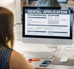 Sticker - Rental Application Form Financial Concept