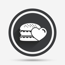 Hamburger Icon. Burger Food Symbol.