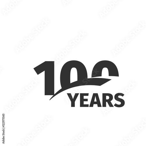 Fotografía Isolated abstract black 100th anniversary logo on white background