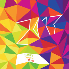 Aufkleber - Happy New 2017 Year Greetings. Typography Design. New Year Card