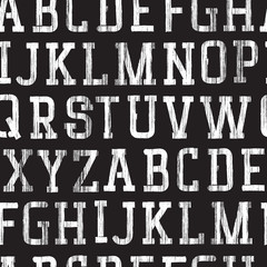 Aufkleber - Seamless background. Alphabet grunge. Serif upper letters.