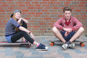 Two skateboarder