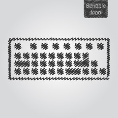 Poster - Vector keyboard icon in scribble style