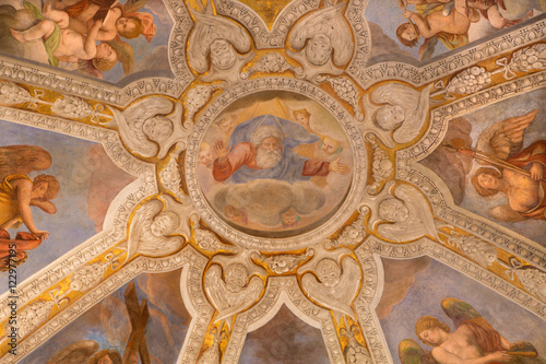 Fotografie, Obraz ROME, ITALY - MARCH 9, 2016: The Stories of the Cross fresco by Pieter van Lindt (1637) on the ceiling of Chapel of most holy Crucifix in church Basilica di Santa Maria del Popolo