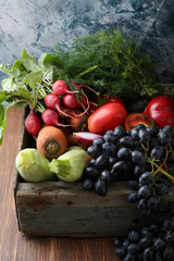 Poster - Organic fruits and vegetables in crate