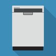 Dishwasher flat icon on isolated transparent background	
