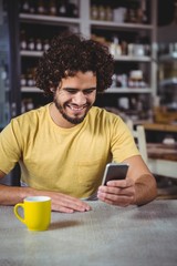 Poster - Man using mobile phone
