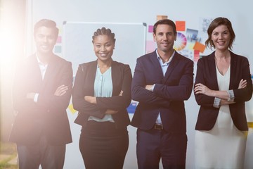 Canvas Print - businesspeople with arms crossed standing