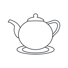 Poster - Tea pot icon. Tea time drink breakfast and beverage theme. Isolated design. Vector illustration