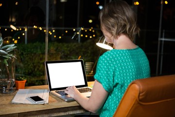 Wall Mural - Businesswoman working on laptop