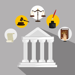 Poster - Law and legal justice graphic design, vector illustration 