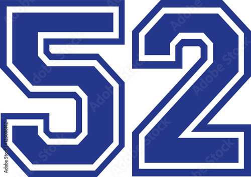 Cuadros en Lienzo Fifty-two college number 52