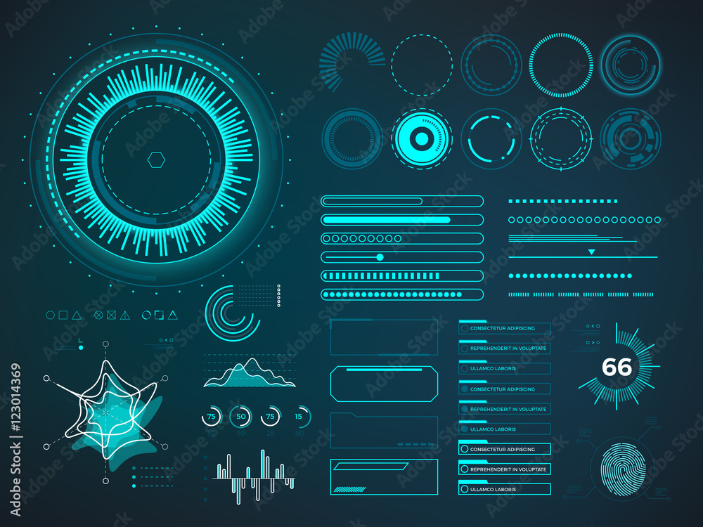 Futuristic user interface HUD. Infographic vector elements Stock Vector ...