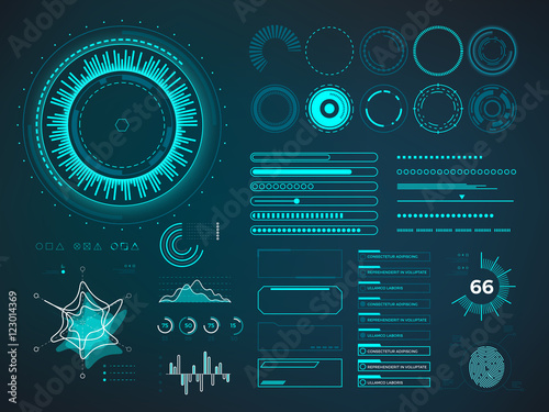 Fotomural Futuristic user interface HUD. Infographic vector elements