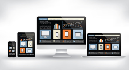 modern web design concept - electronic devices  vector